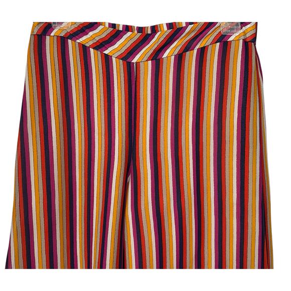 Trina Turk Wide Leg Pants Multicolor Rainbow Pull On Palazzo Size XS - Picture 4 of 13